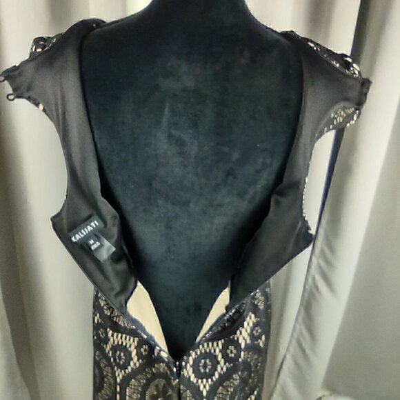 Kalijati Black Lace Dress With Nude Slip Underneath. Size M - Picture 8 of 15